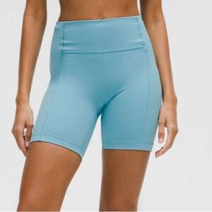 Lululemon Swift Speed High Rise Short 6” Washed Blue Size 6 NWT
